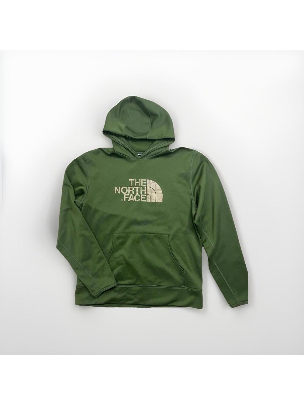 North Face Sweater Mens Medium Green Pullover Hoodie Sweatshirt Mens